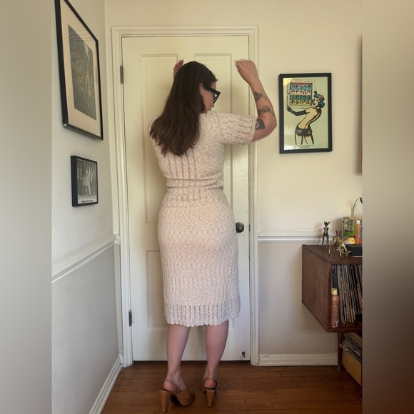 70s Vintage British Vogue Cream Skirt Suit Sz M - Picture 5 of 10